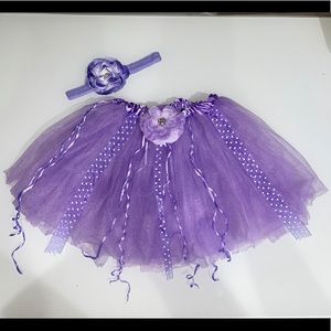 Purple Baby Girl Tutu & Headband with Bling